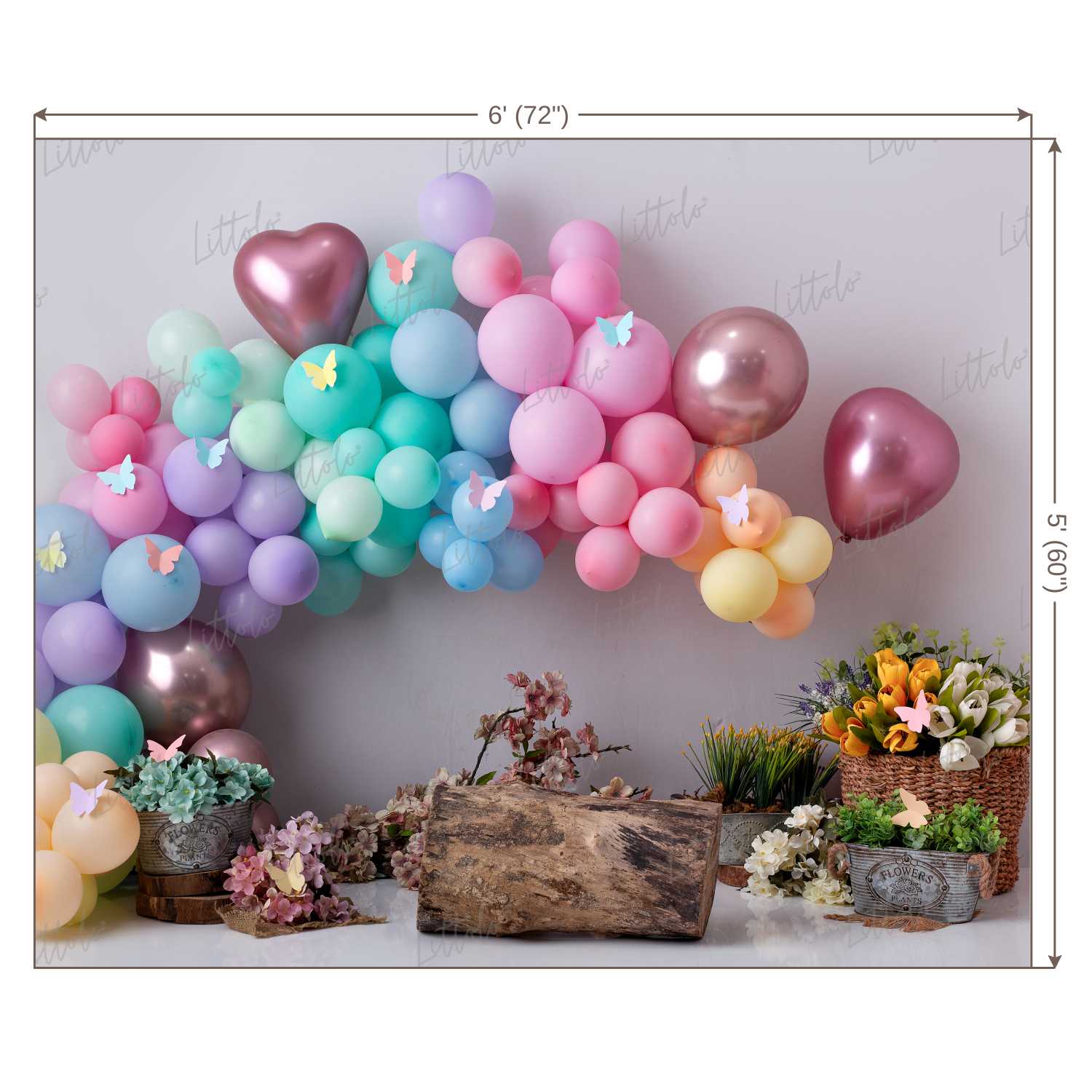 LB0458 Floral Garland Balloon Backdrop