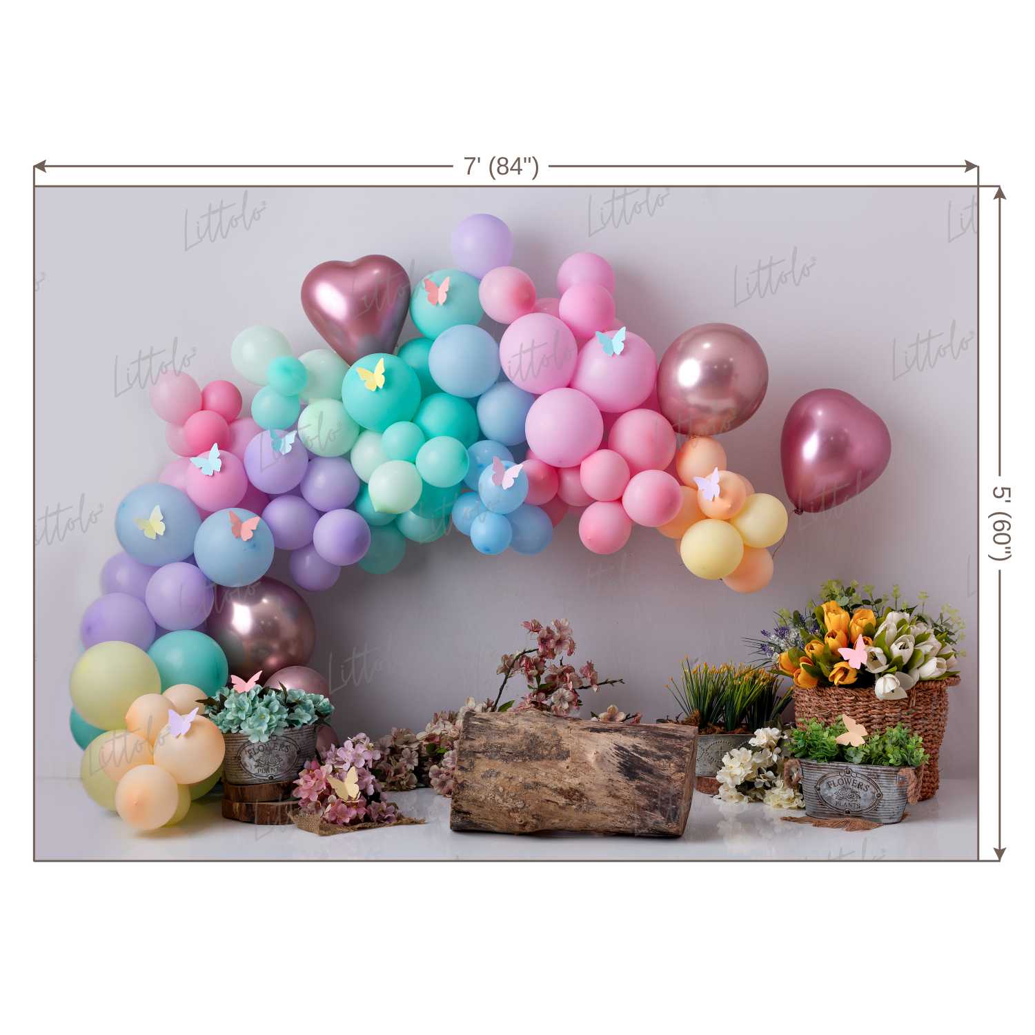 LB0458 Floral Garland Balloon Backdrop