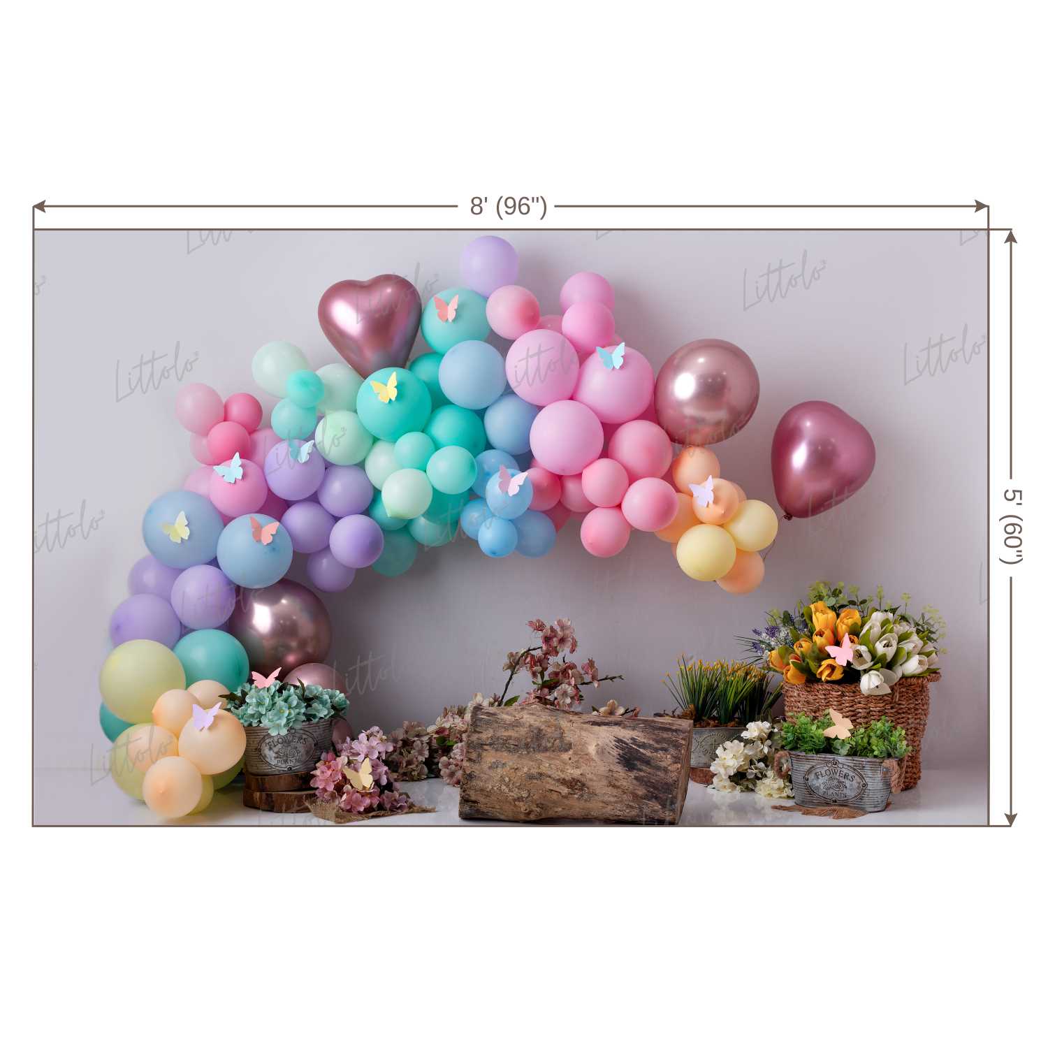 LB0458 Floral Garland Balloon Backdrop