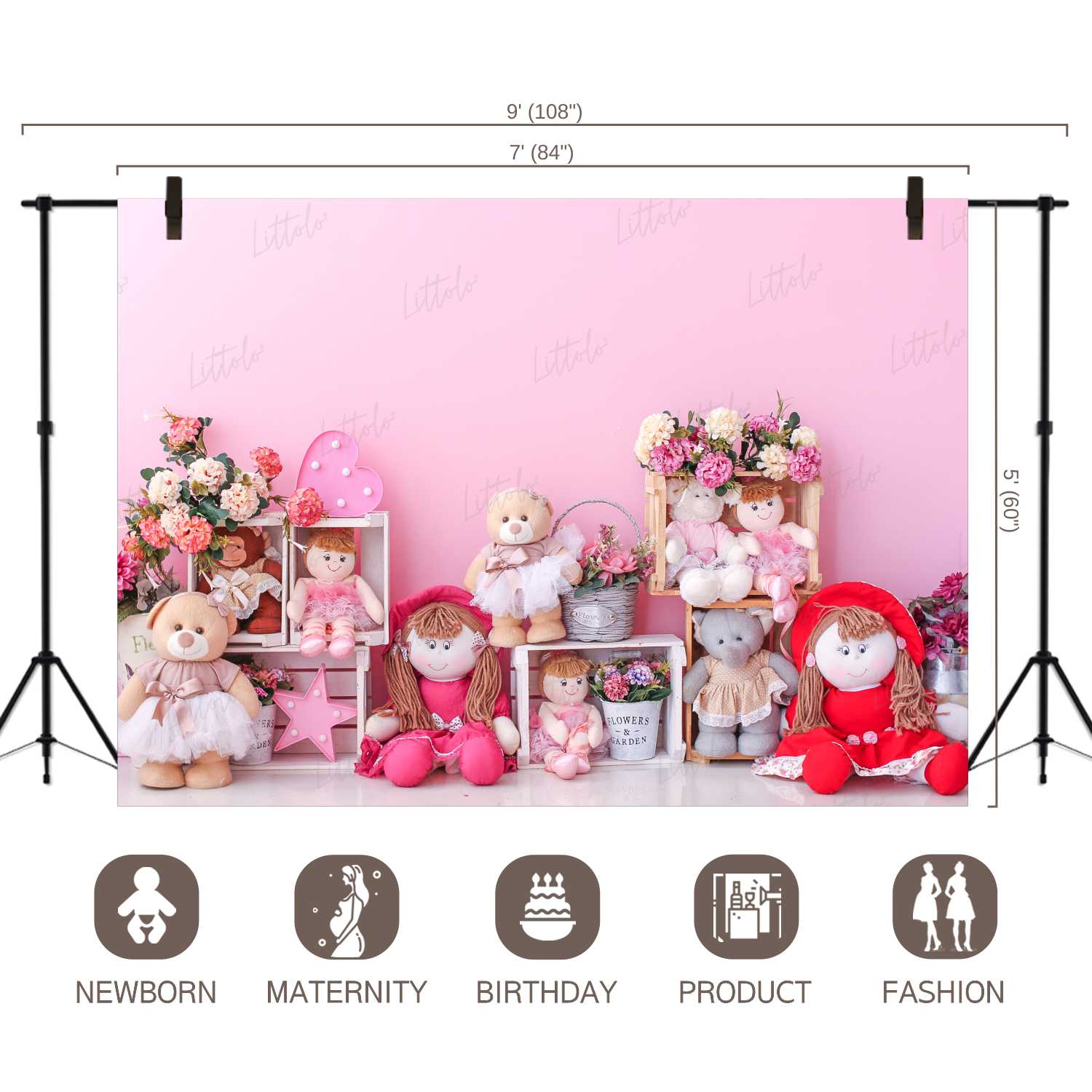 LB0459 Plush Toy Lover Backdrop