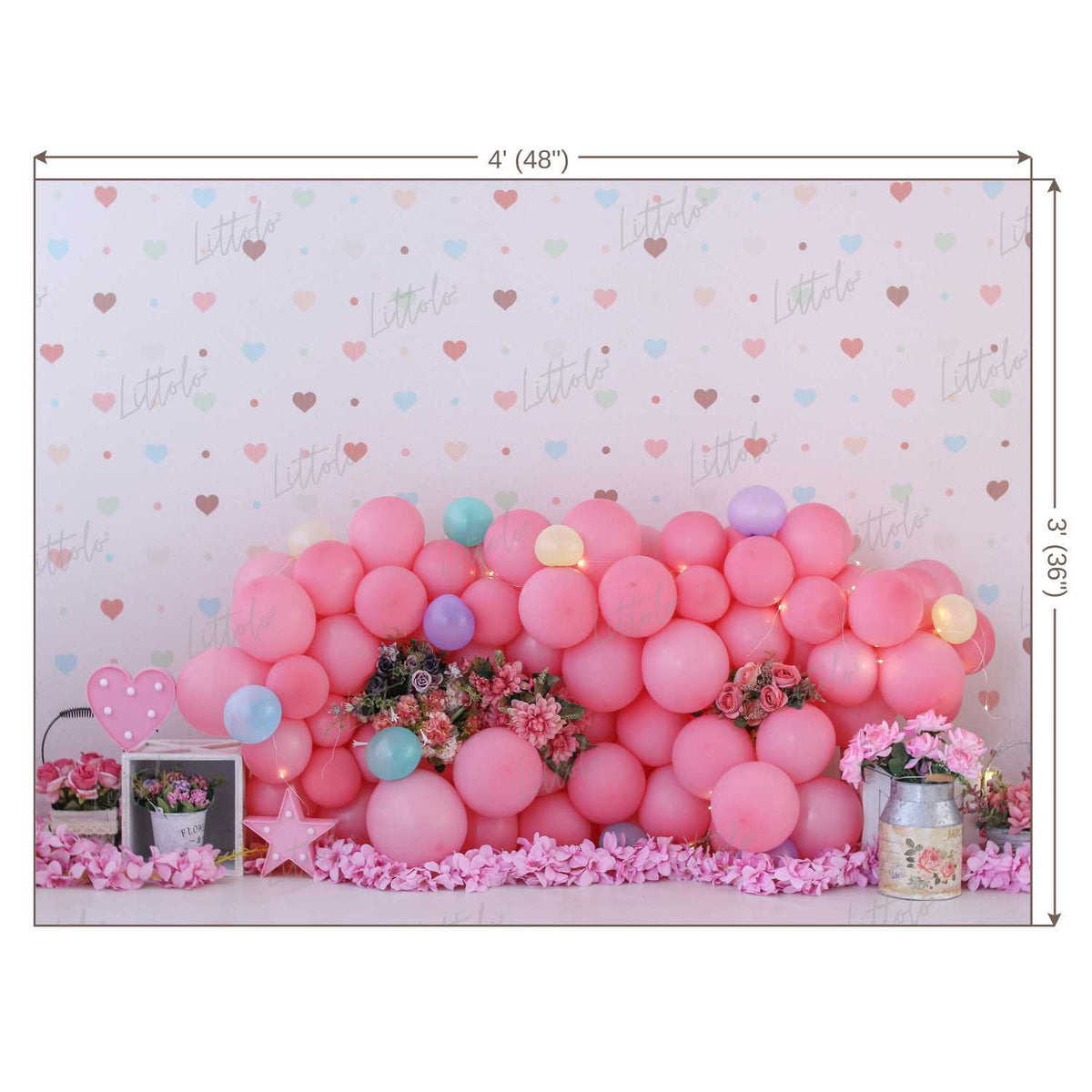 LB0460 Floral Balloon Garland Backdrop