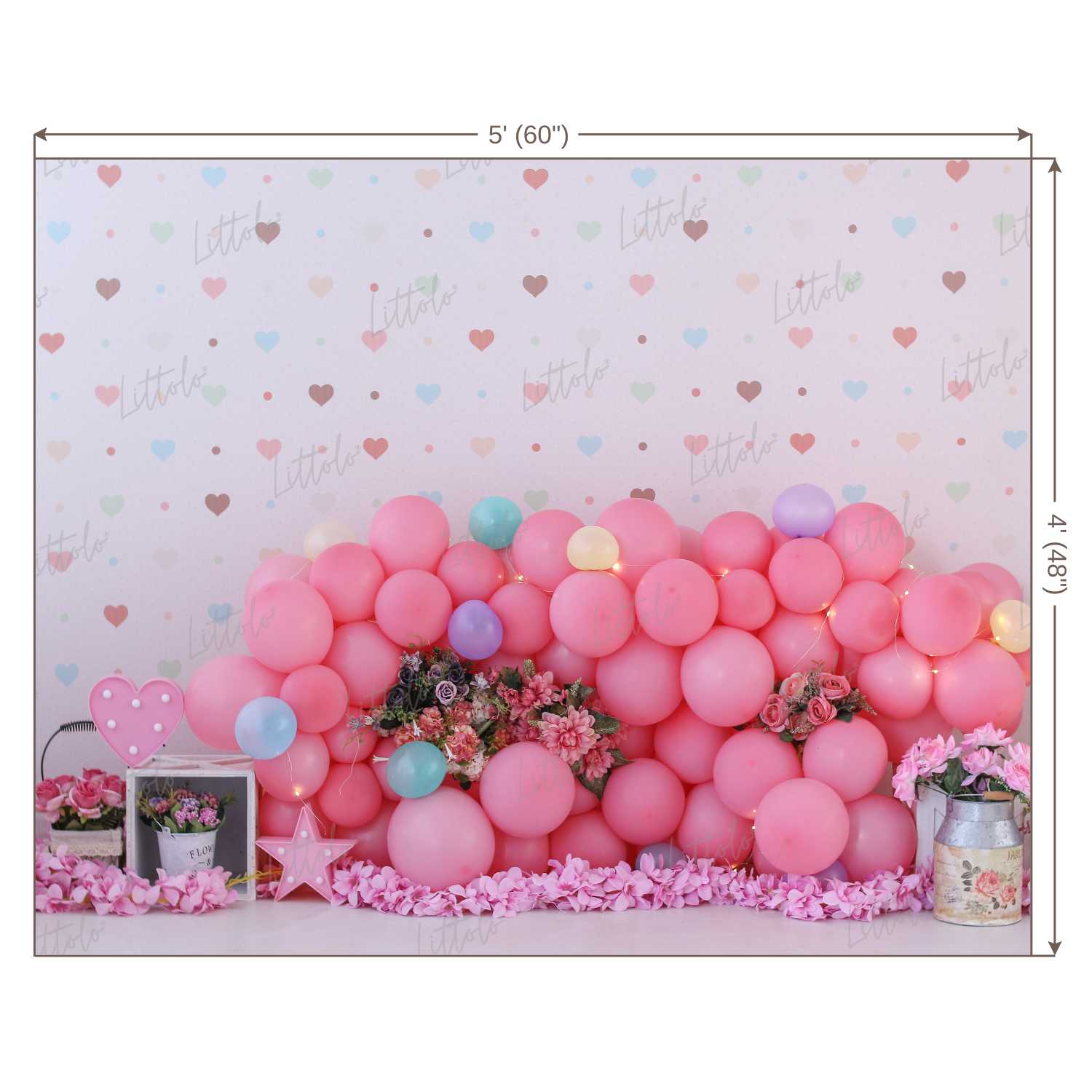 LB0460 Floral Balloon Garland Backdrop