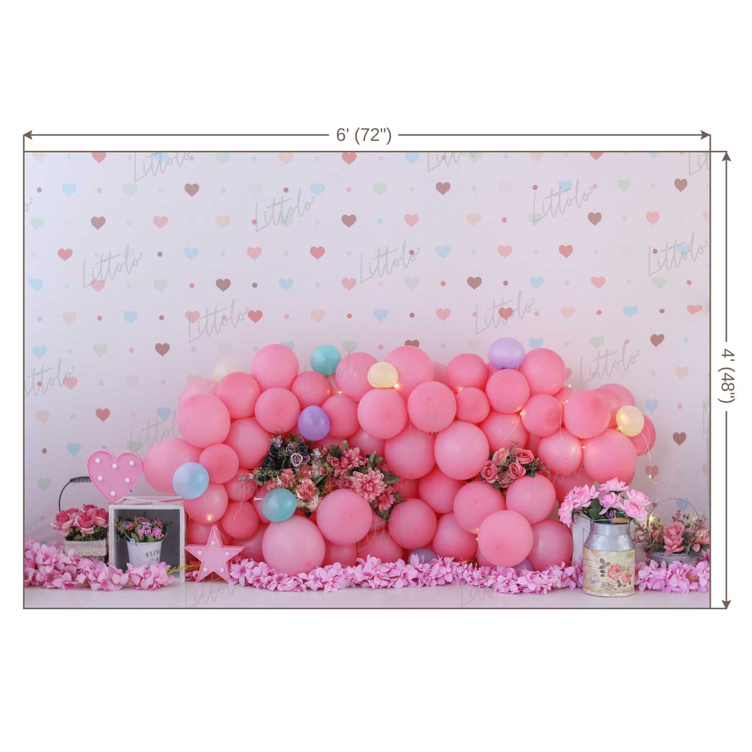 LB0460 Floral Balloon Garland Backdrop