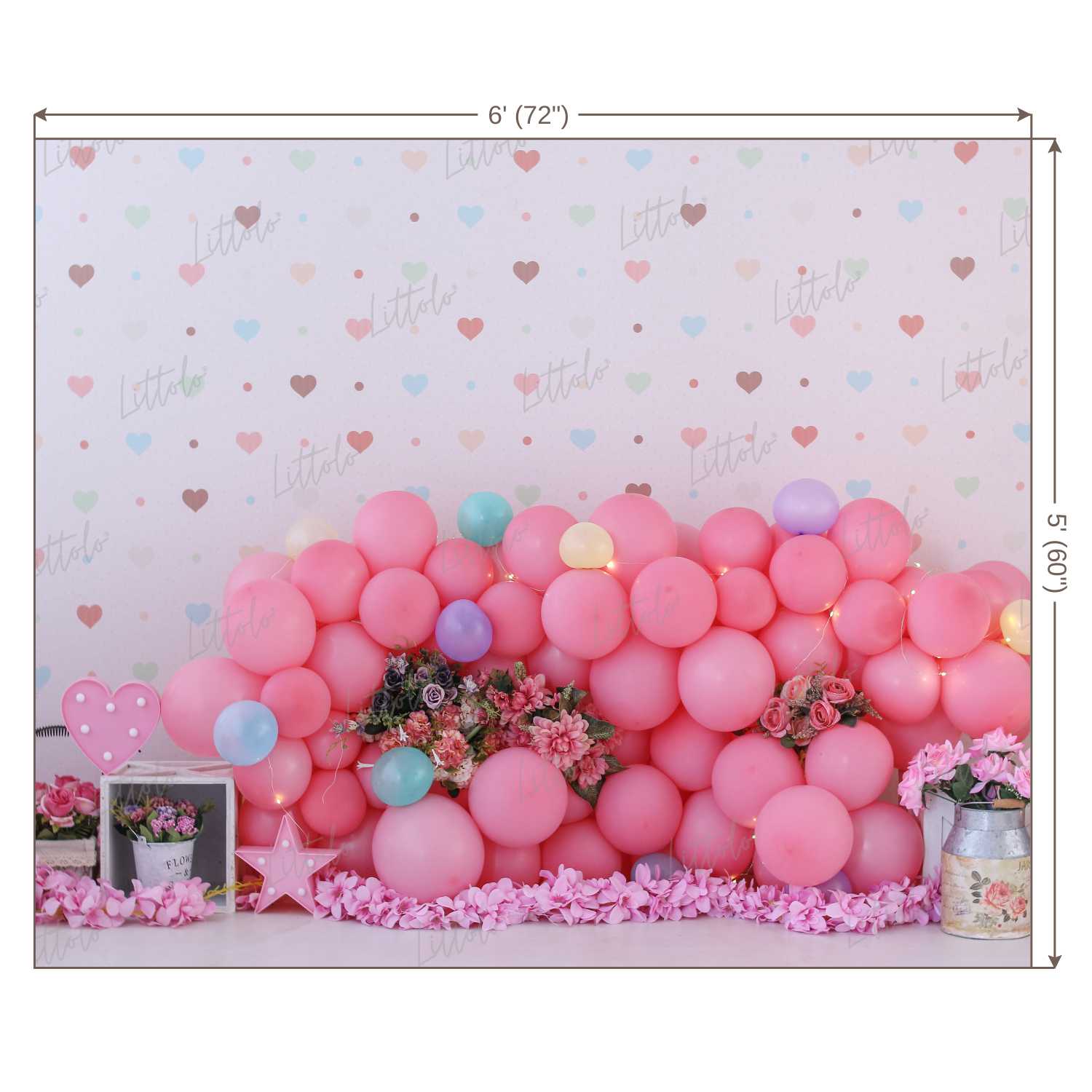 LB0460 Floral Balloon Garland Backdrop