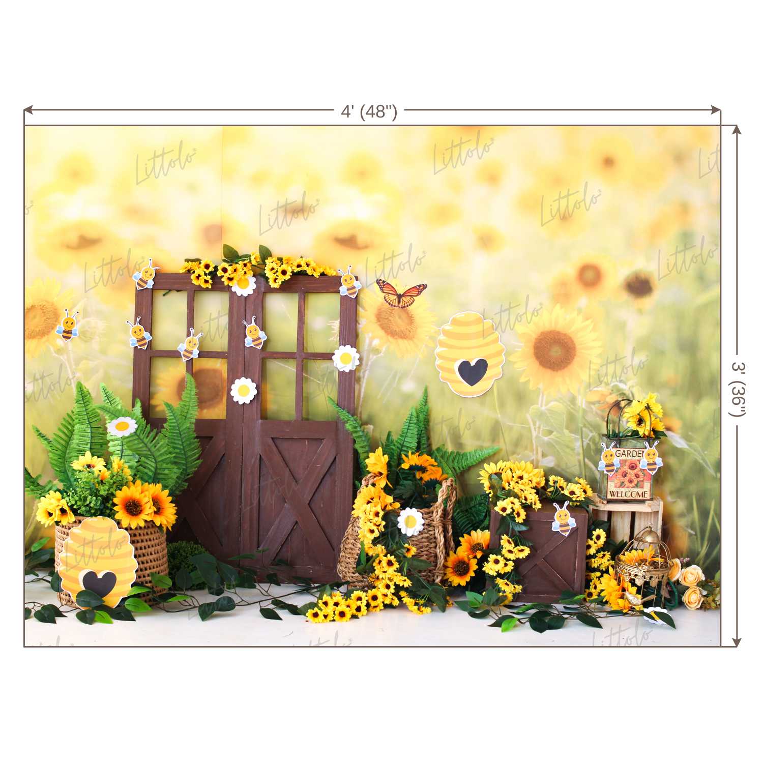 LB0461 Sunflowers Summer Backdrop