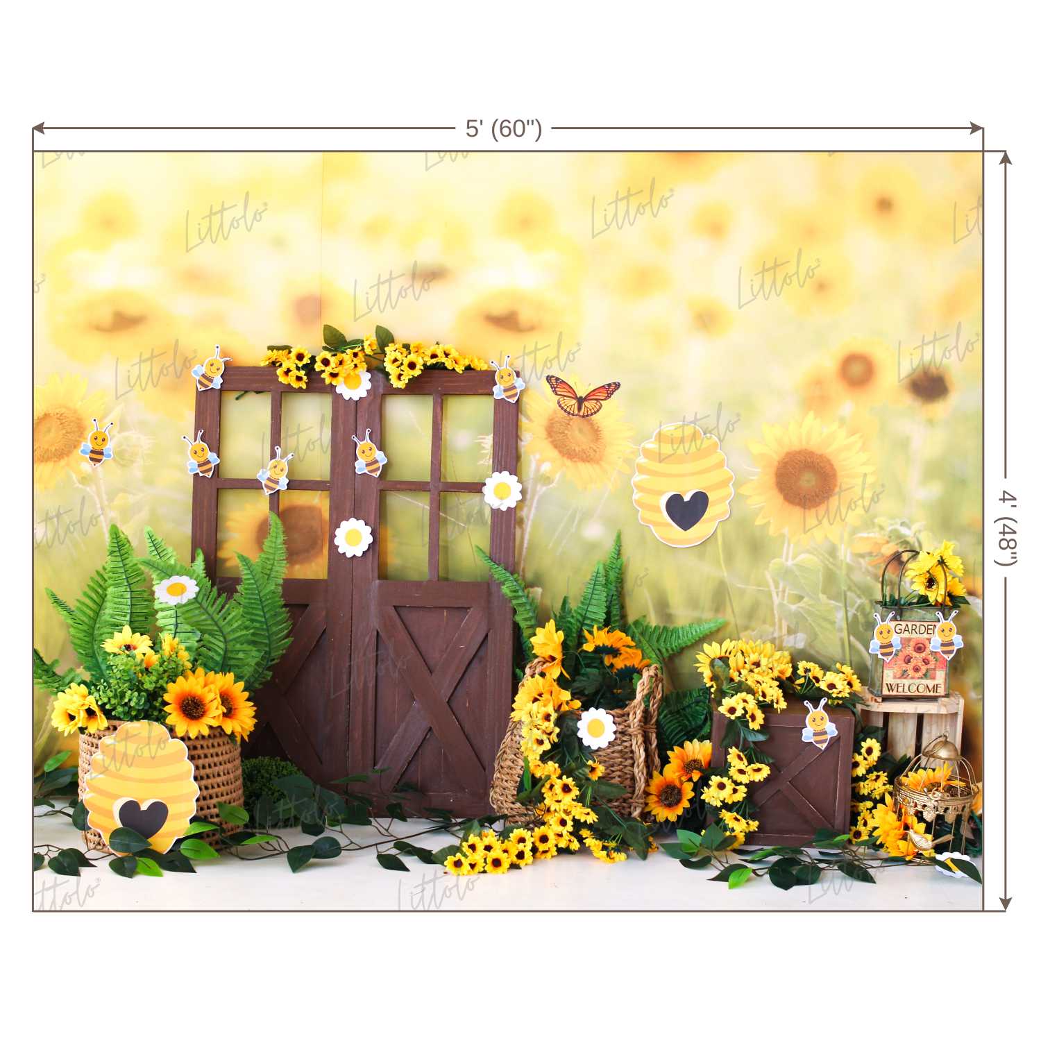 LB0461 Sunflowers Summer Backdrop