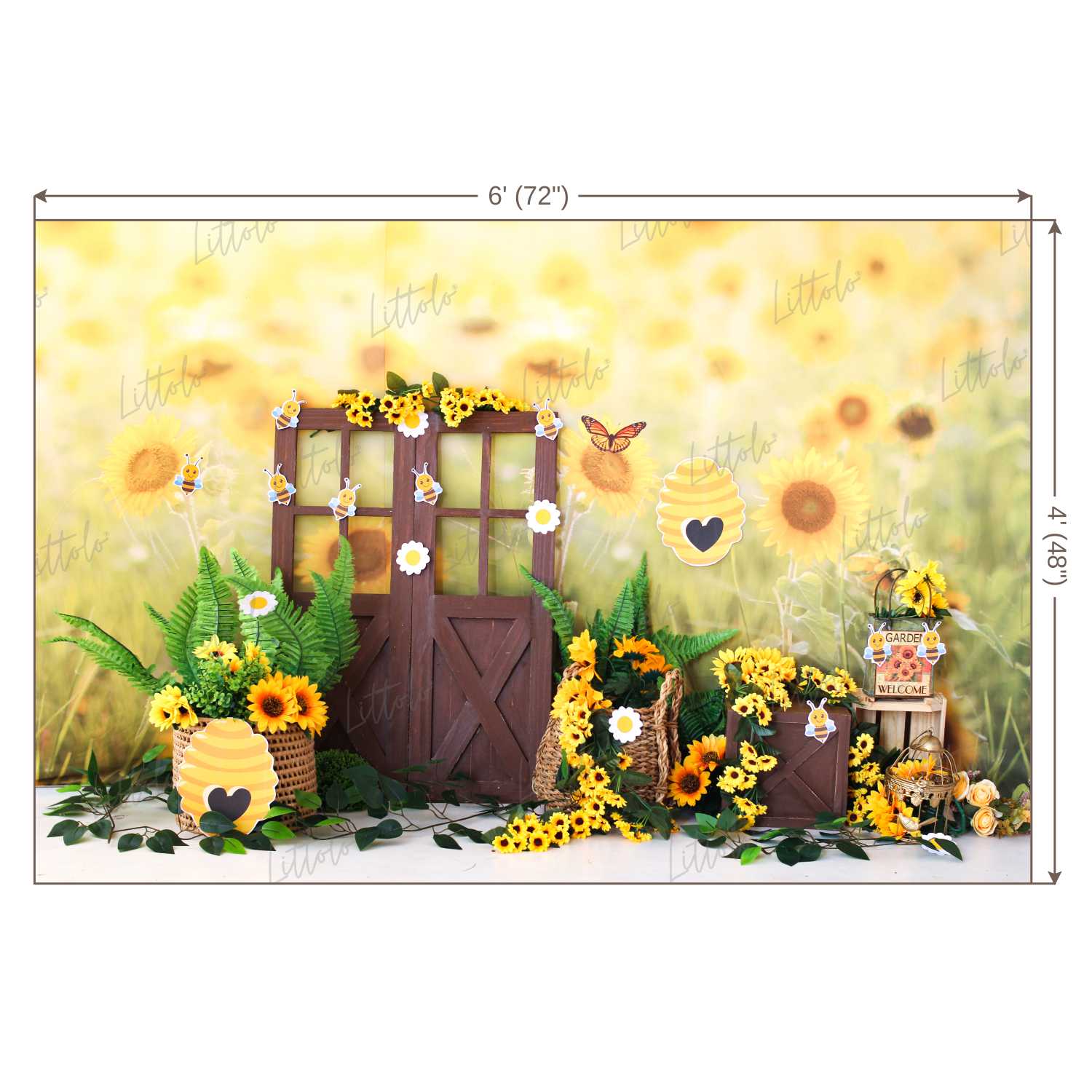 LB0461 Sunflowers Summer Backdrop