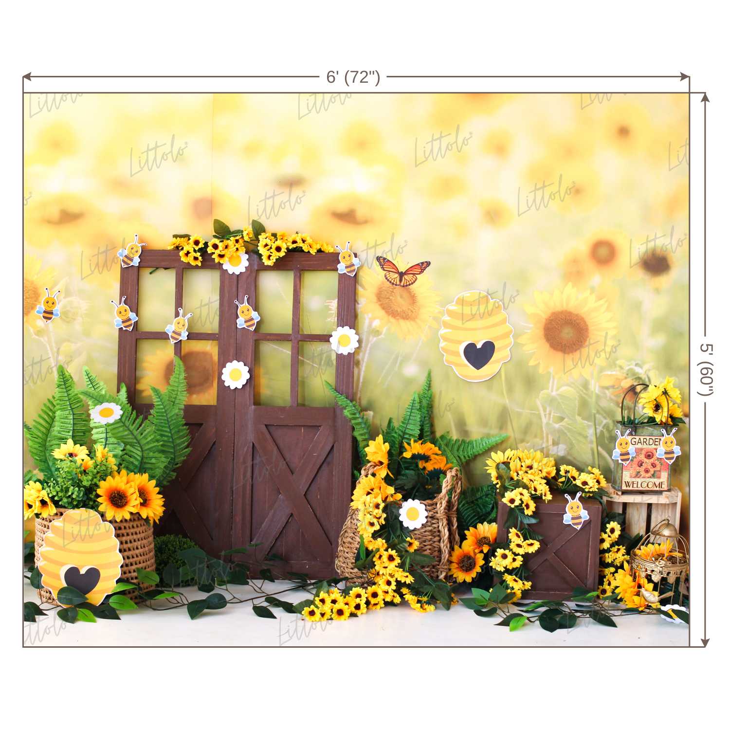 LB0461 Sunflowers Summer Backdrop