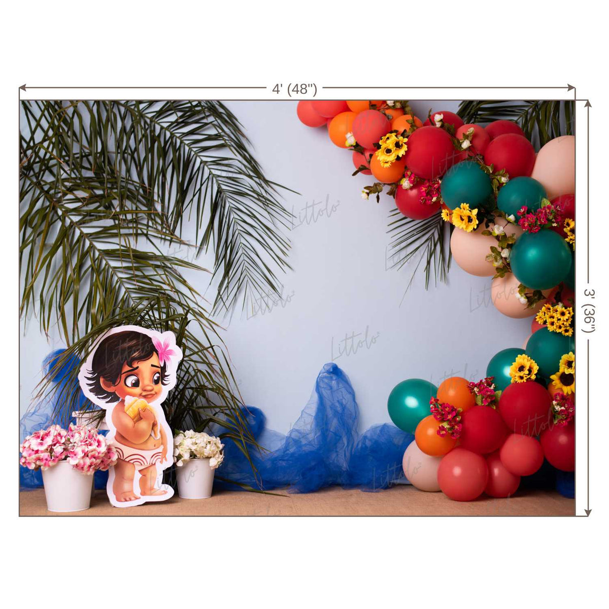 LB0462 Tropical Beach Polynesian Tribe Backdrop