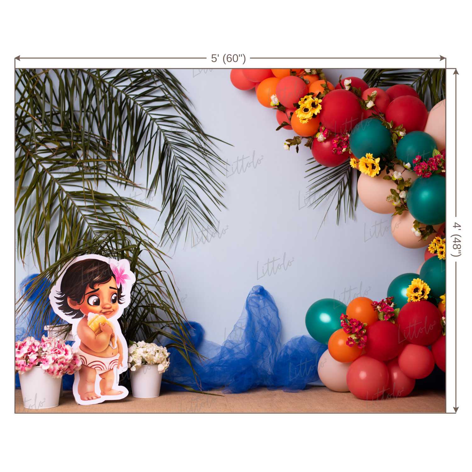 LB0462 Tropical Beach Polynesian Tribe Backdrop