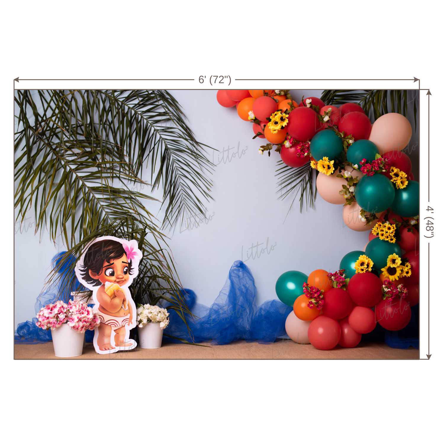 LB0462 Tropical Beach Polynesian Tribe Backdrop