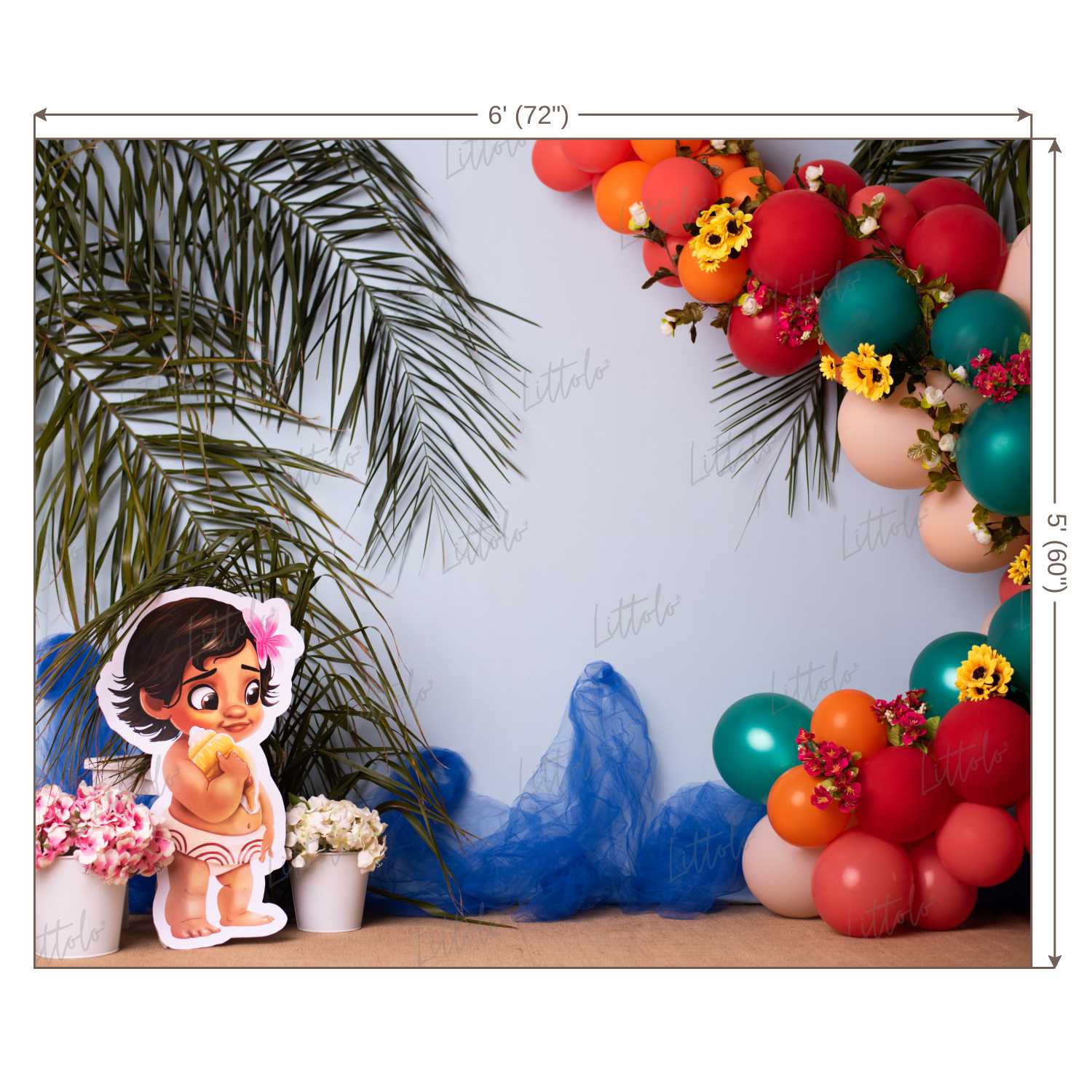 LB0462 Tropical Beach Polynesian Tribe Backdrop