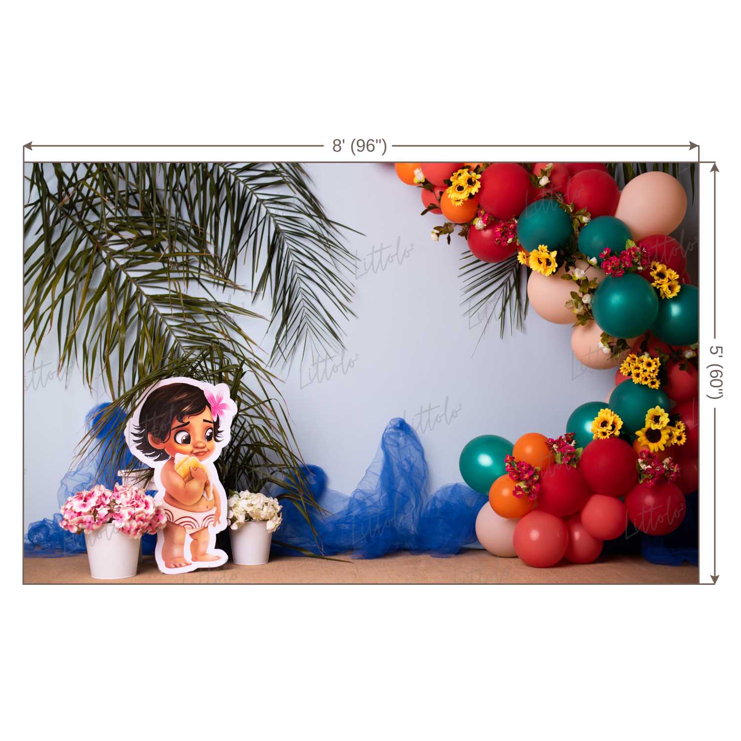 LB0462 Tropical Beach Polynesian Tribe Backdrop