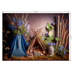 LB0464 Vintage Glamping Tent Backdrop