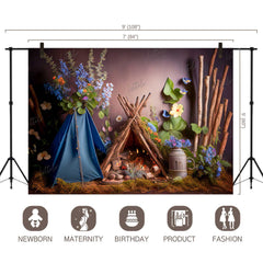 LB0464 Vintage Glamping Tent Backdrop