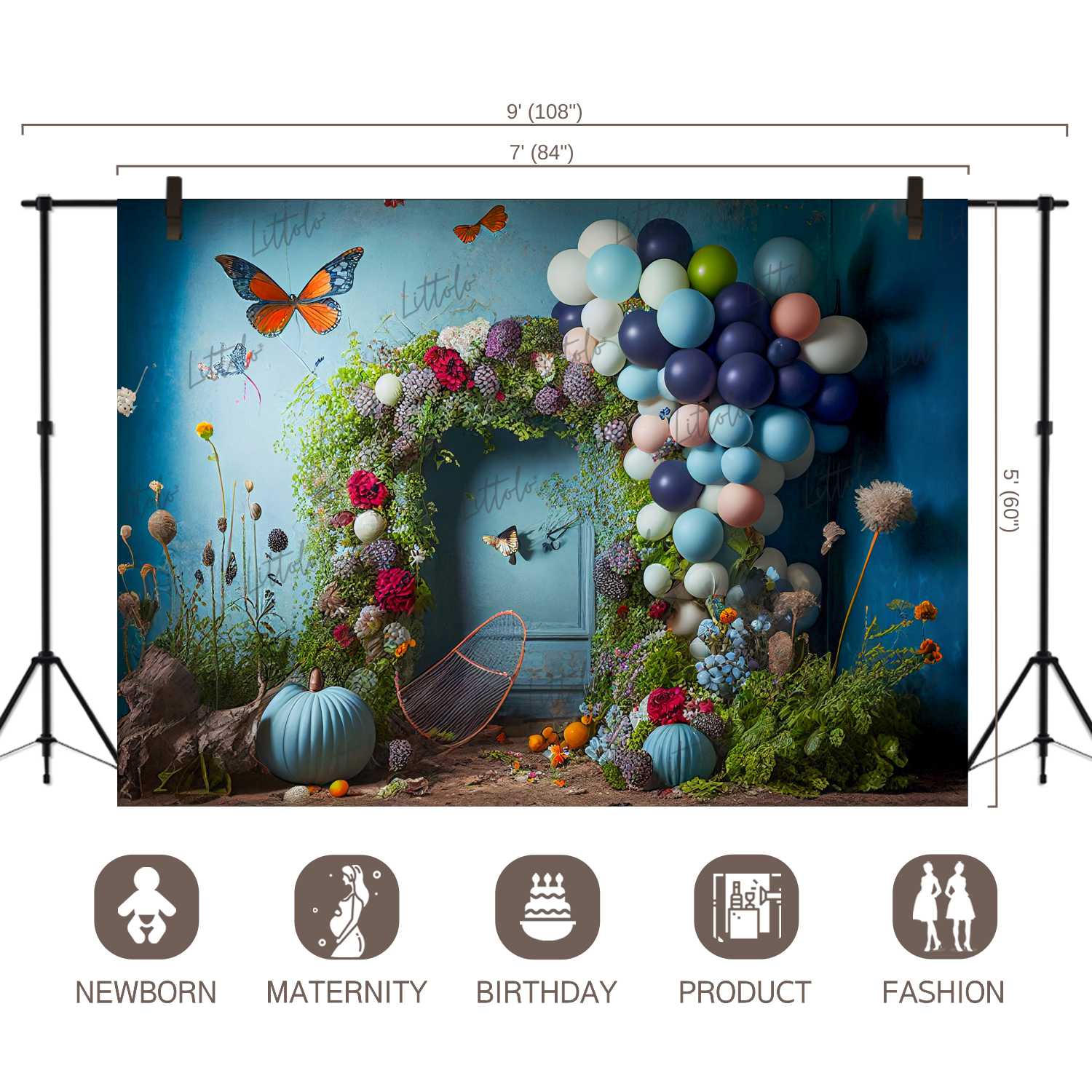 LB0469 Floral Arch Balloon Backdrop