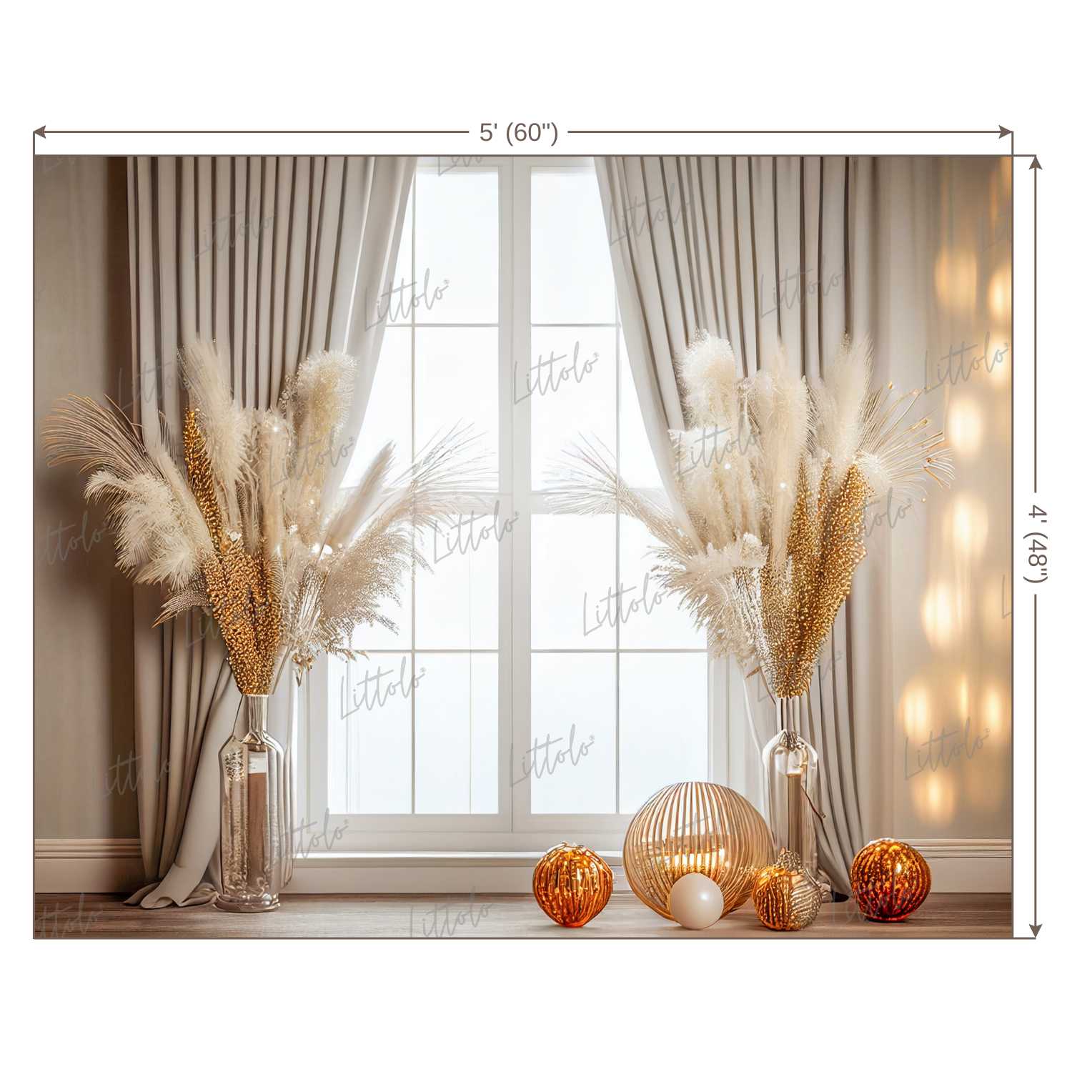 LB0470 Boho Curtain Theme Backdrop