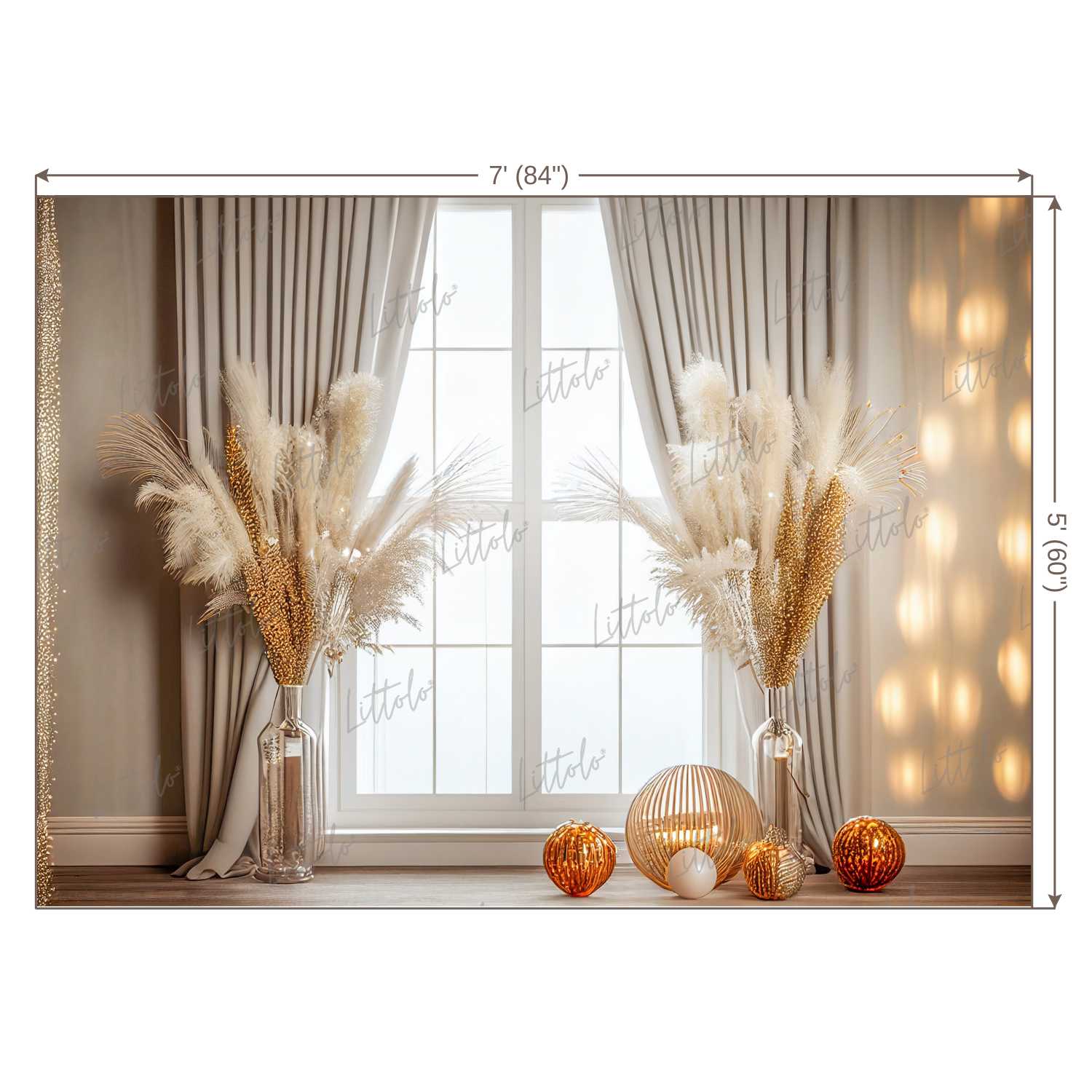 LB0470 Boho Curtain Theme Backdrop