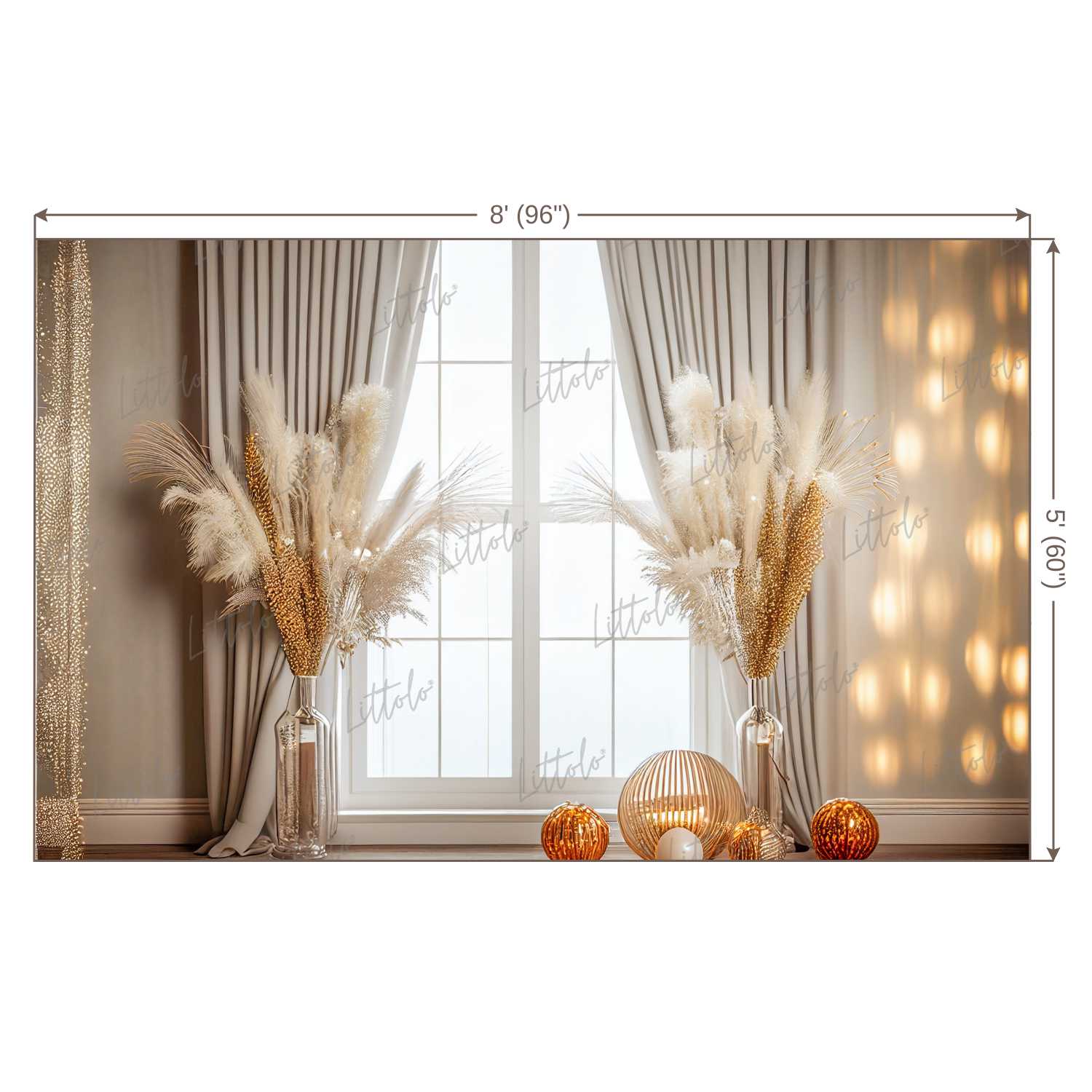 LB0470 Boho Curtain Theme Backdrop