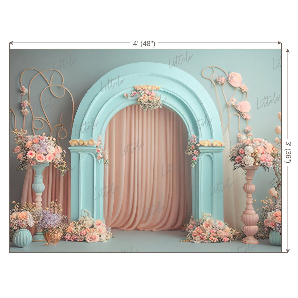 LB0478 Floral Doorway Theme Backdrop