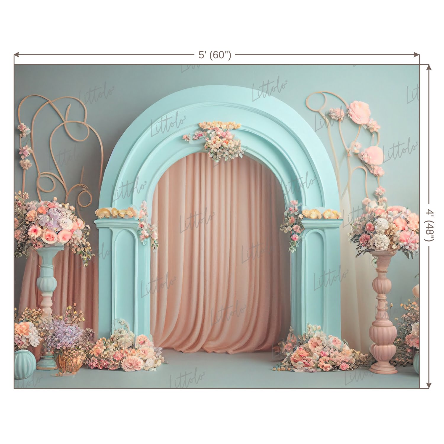 LB0478 Floral Doorway Theme Backdrop