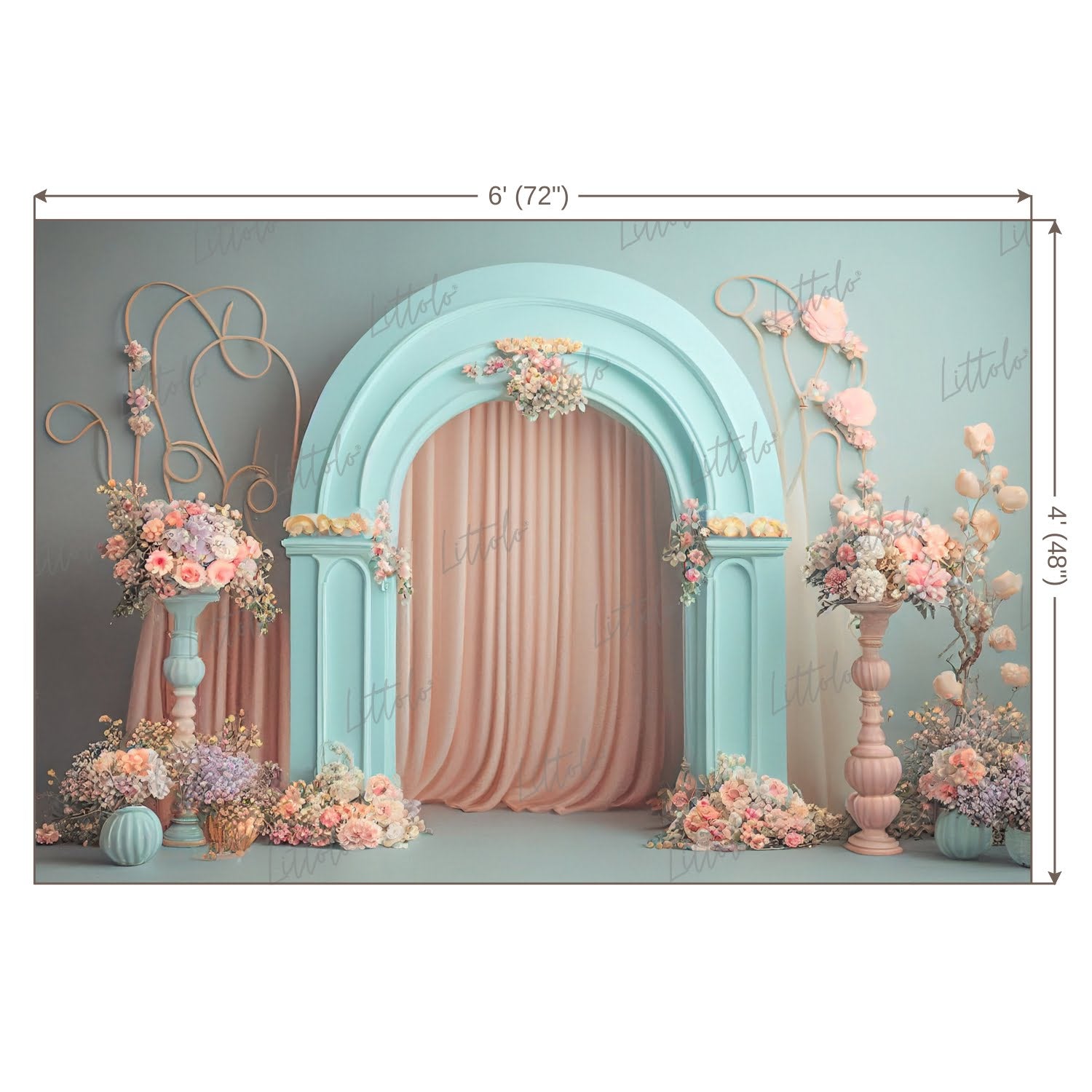 LB0478 Floral Doorway Theme Backdrop