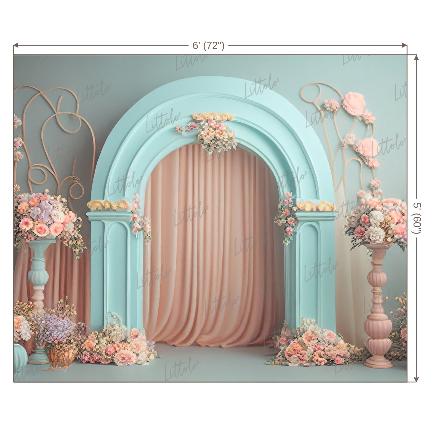 LB0478 Floral Doorway Theme Backdrop