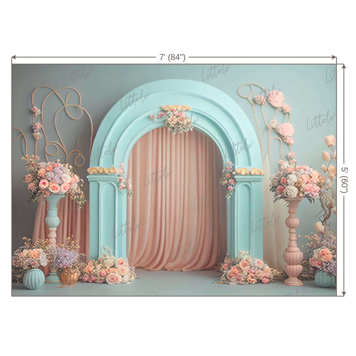 LB0478 Floral Doorway Theme Backdrop