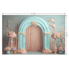 LB0478 Floral Doorway Theme Backdrop