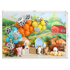 LB0479 Farm Barnyard Garland Theme Backdrop