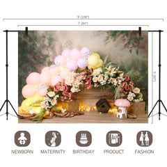 LB0481 Floral Garland Balloon Theme Backdrop