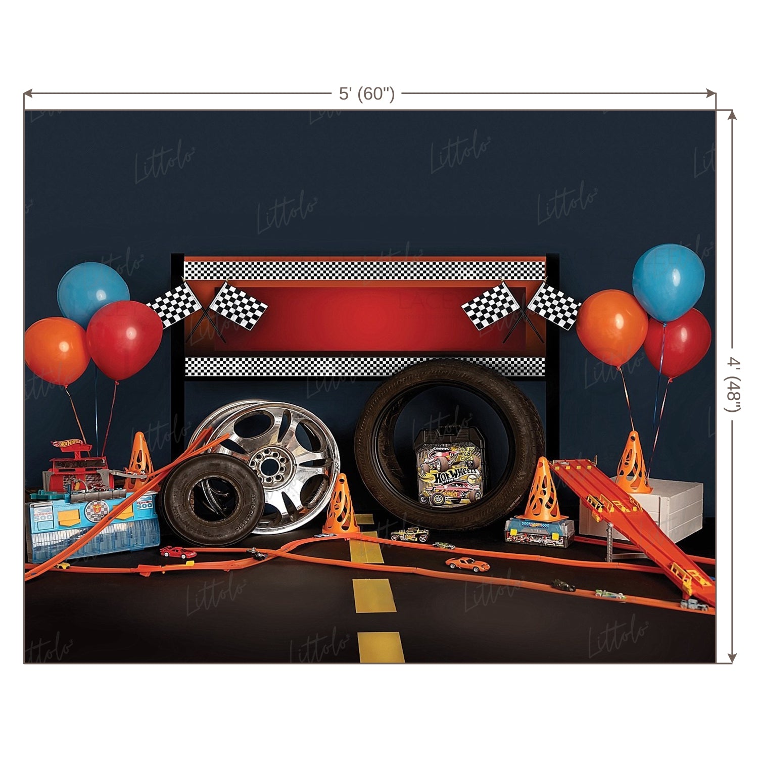 LB0484 Car Racing Theme Backdrop