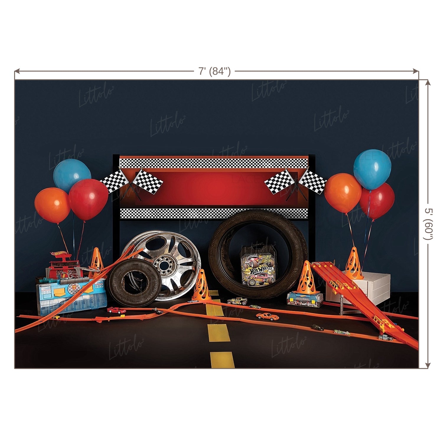 LB0484 Car Racing Theme Backdrop