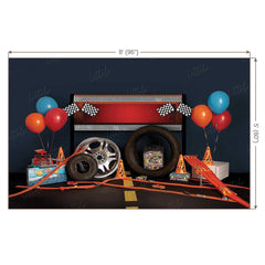 LB0484 Car Racing Theme Backdrop