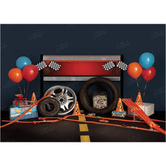 LB0484 Car Racing Theme Backdrop