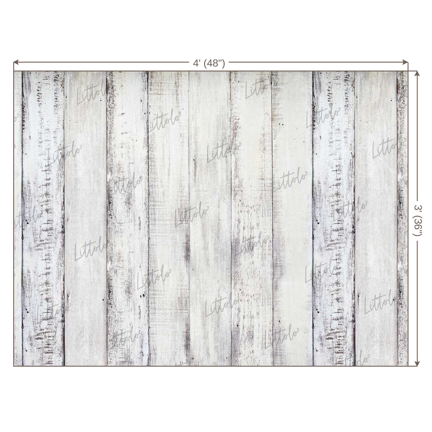 LB0486 Wooden White Plank Backdrop