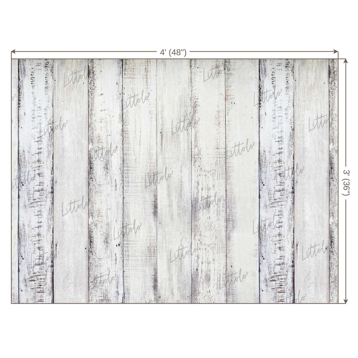 LB0486 Wooden White Plank Backdrop