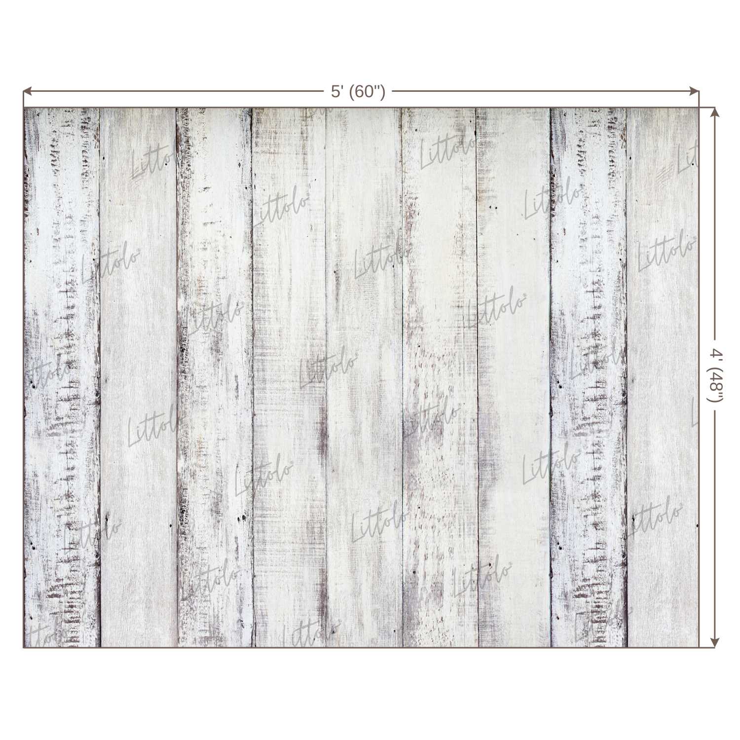 LB0486 Wooden White Plank Backdrop