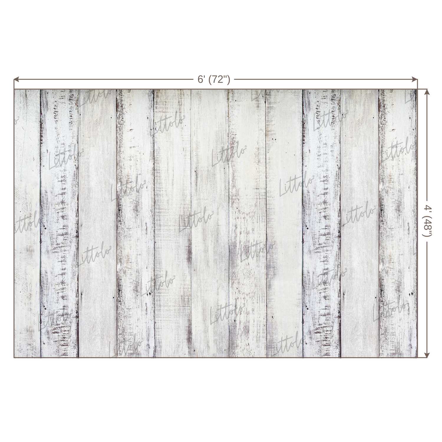 LB0486 Wooden White Plank Backdrop