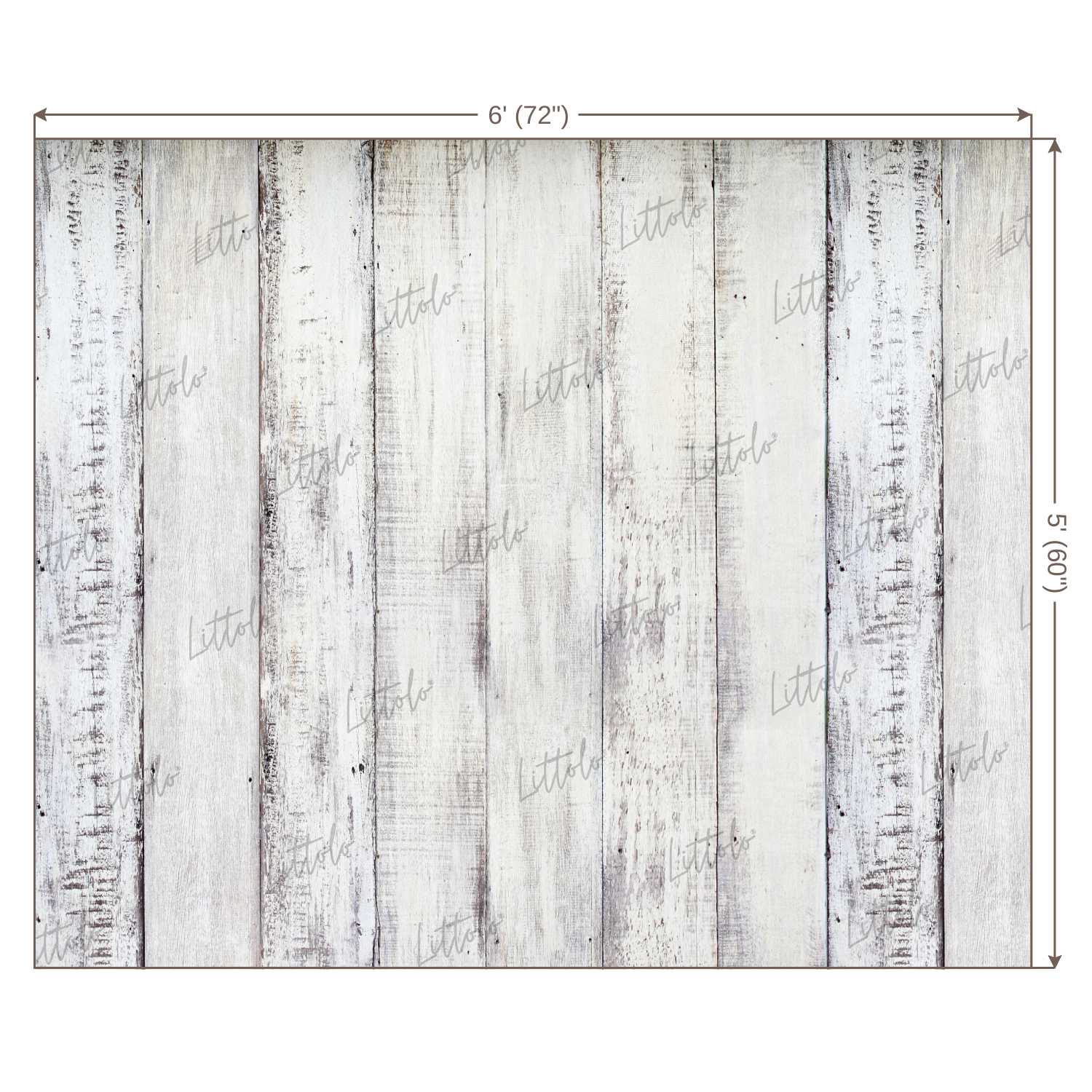 LB0486 Wooden White Plank Backdrop