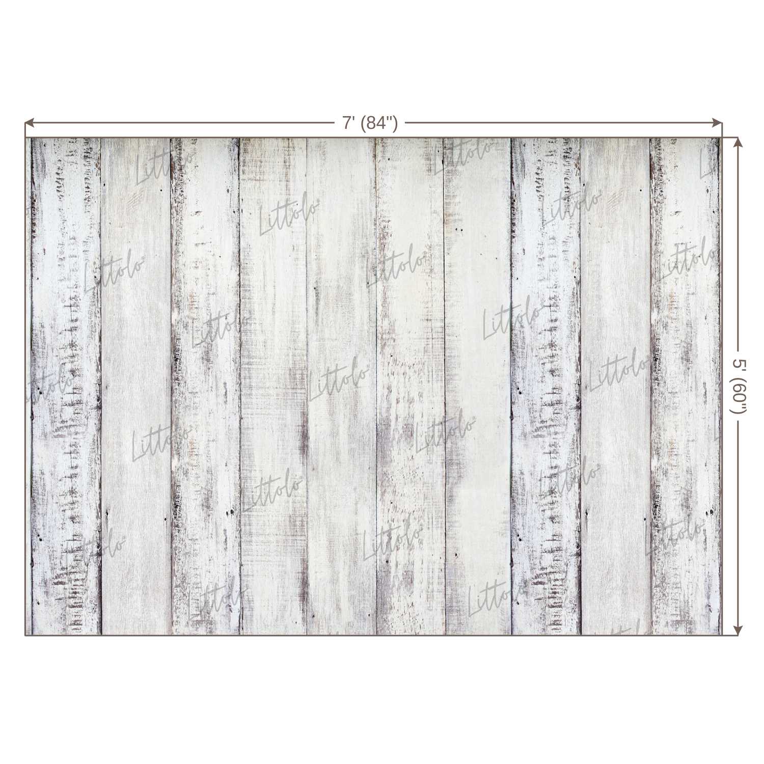 LB0486 Wooden White Plank Backdrop