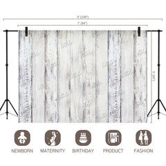 LB0486 Wooden White Plank Backdrop