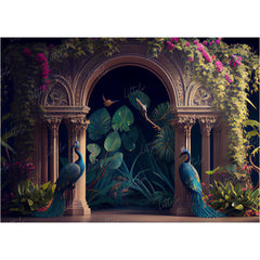 LB0493 Enchanted Doorway Peacock Theme Backdrop