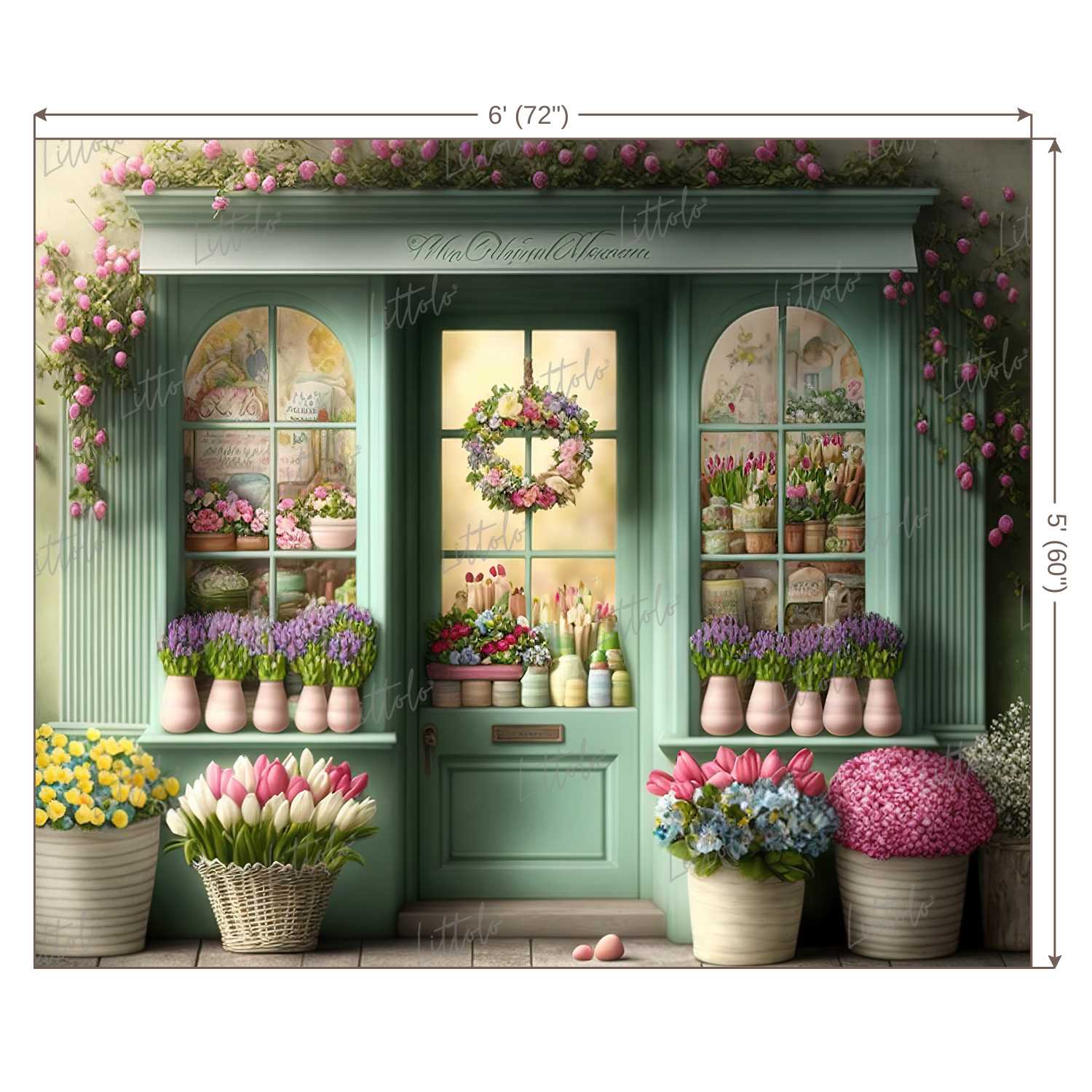 LB0494 Flower Shop Theme Backdrop