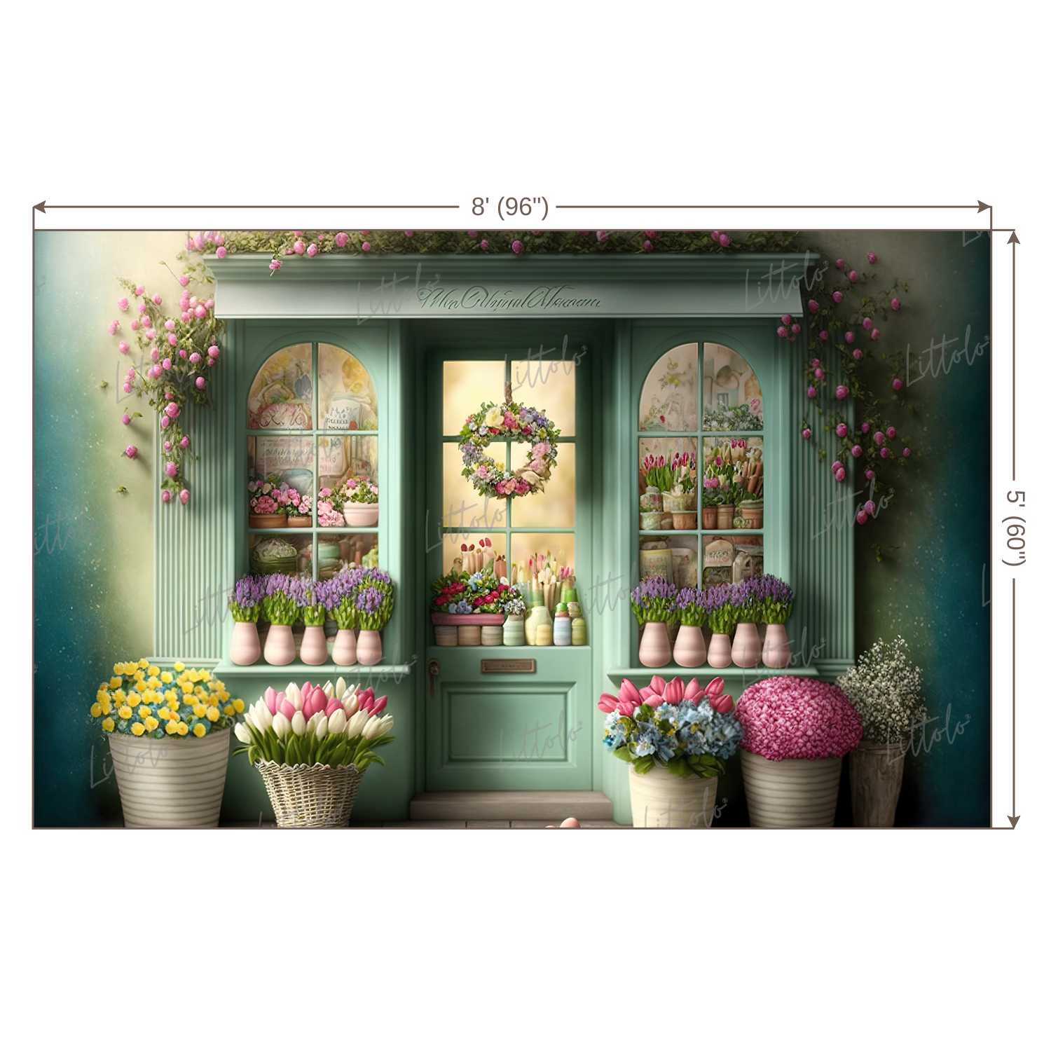 LB0494 Flower Shop Theme Backdrop