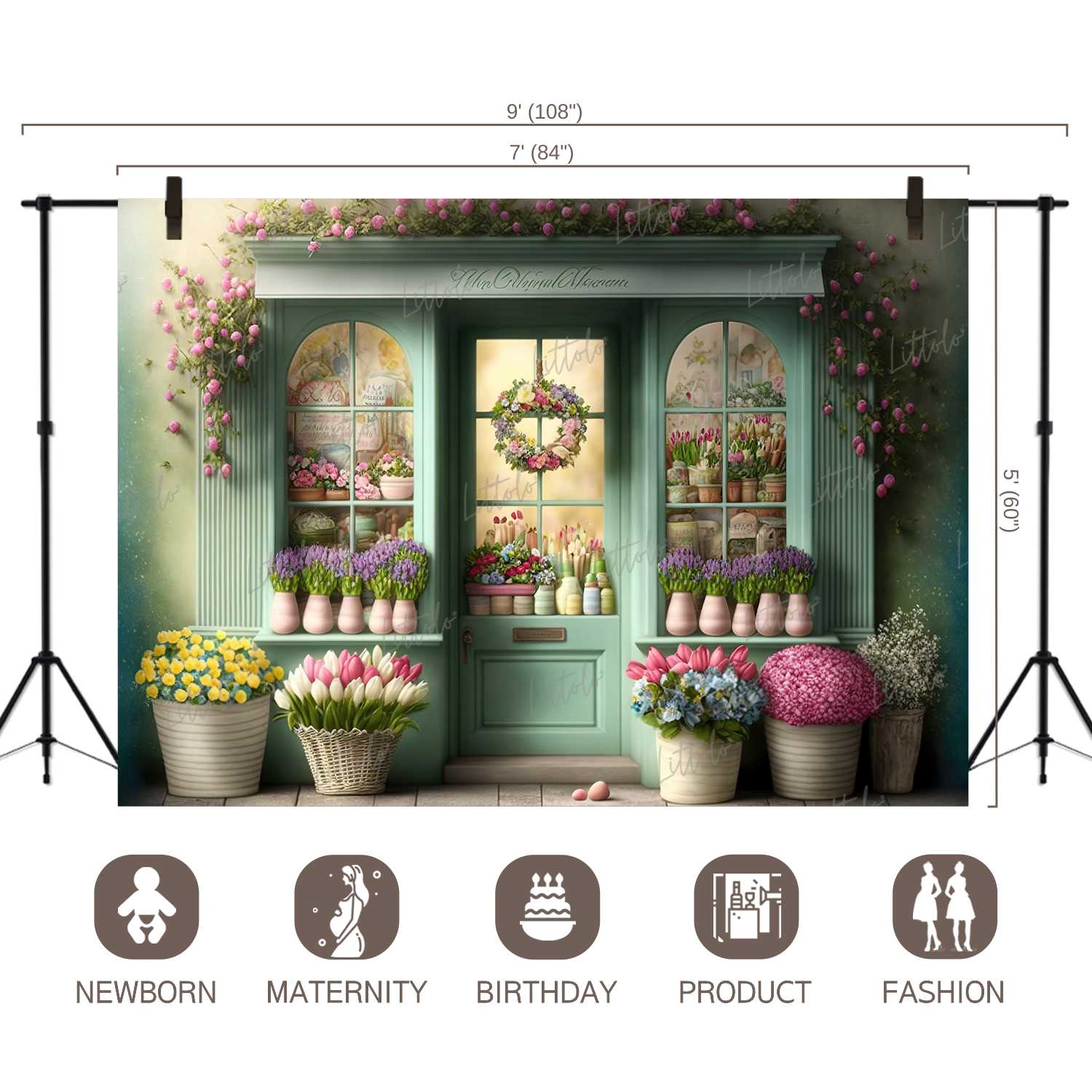 LB0494 Flower Shop Theme Backdrop