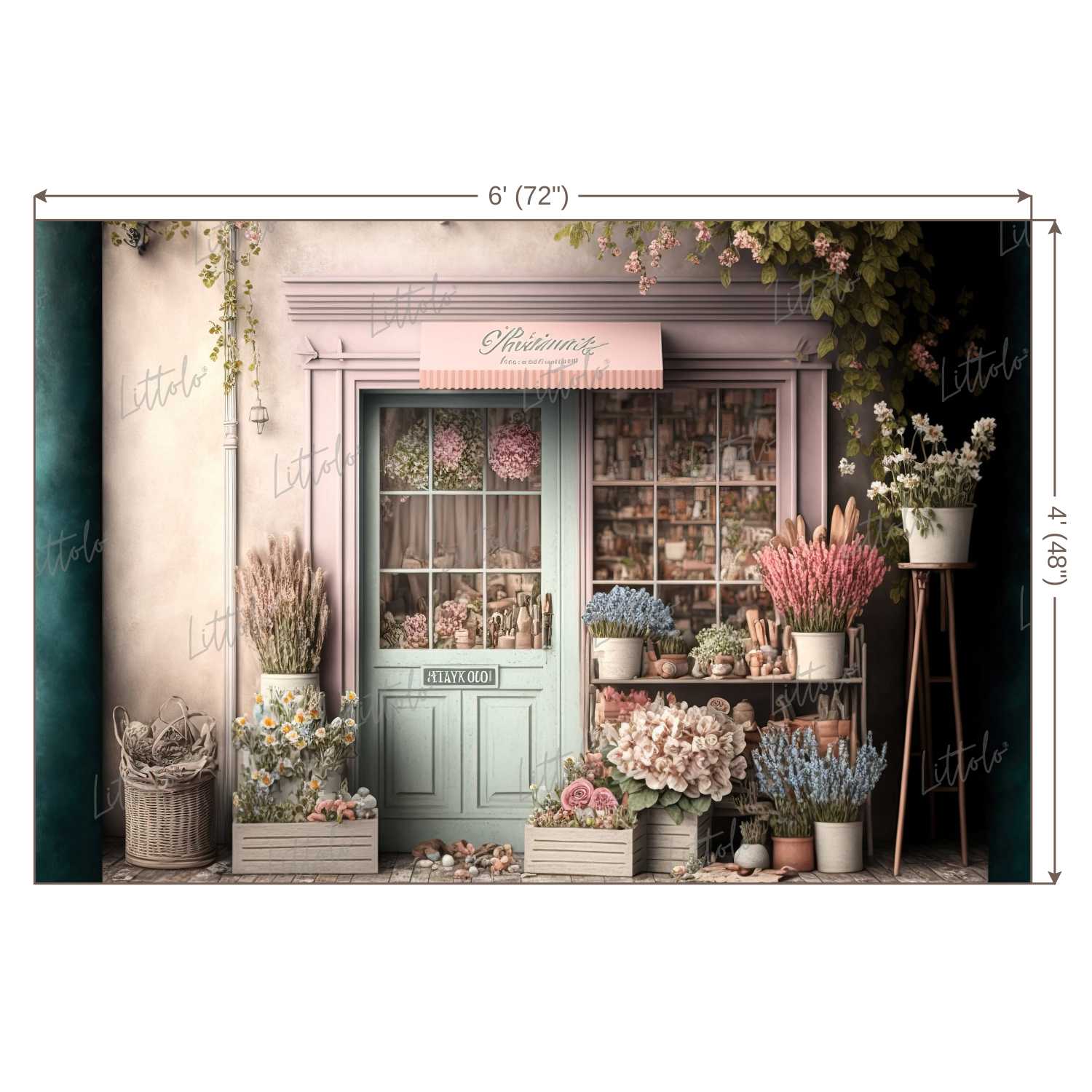 LB0495 Flower Shop Theme Backdrop