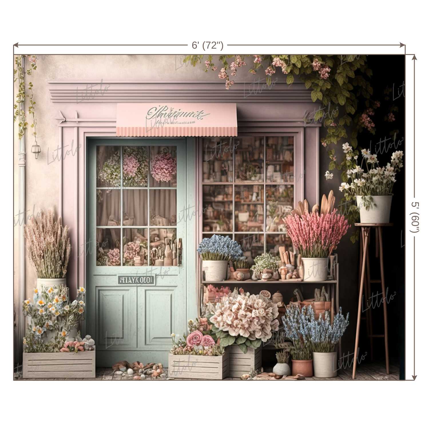 LB0495 Flower Shop Theme Backdrop