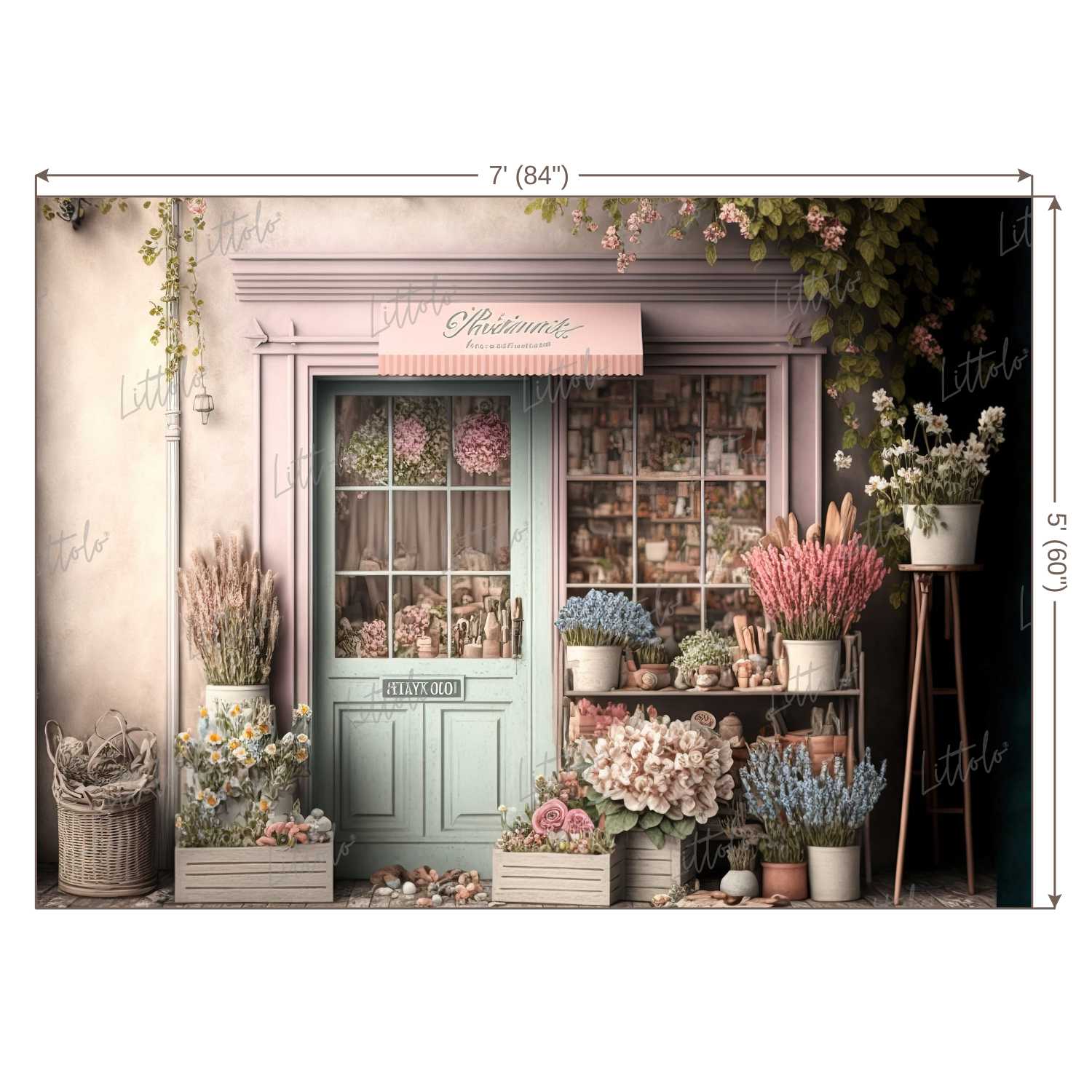 LB0495 Flower Shop Theme Backdrop