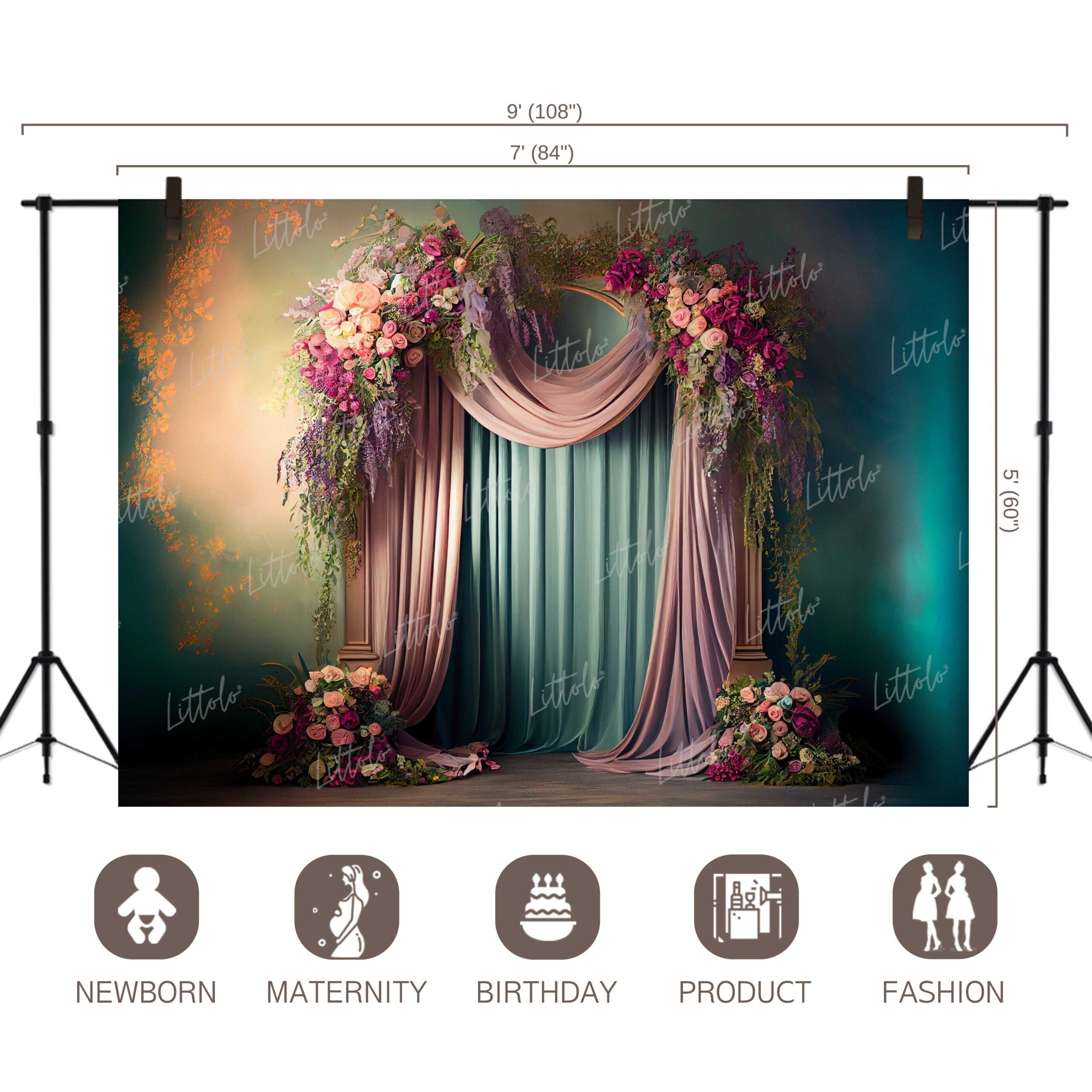 LB0500 Flower Theme Backdrop